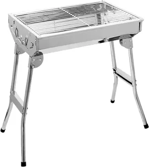 Stainless Steel BBQ Barbecue Grill Portable Folding Charcoal BBQ Grill Barbecue Stove BBQ Tool for 2-4 People Family Picnics Camping Barbecue Party