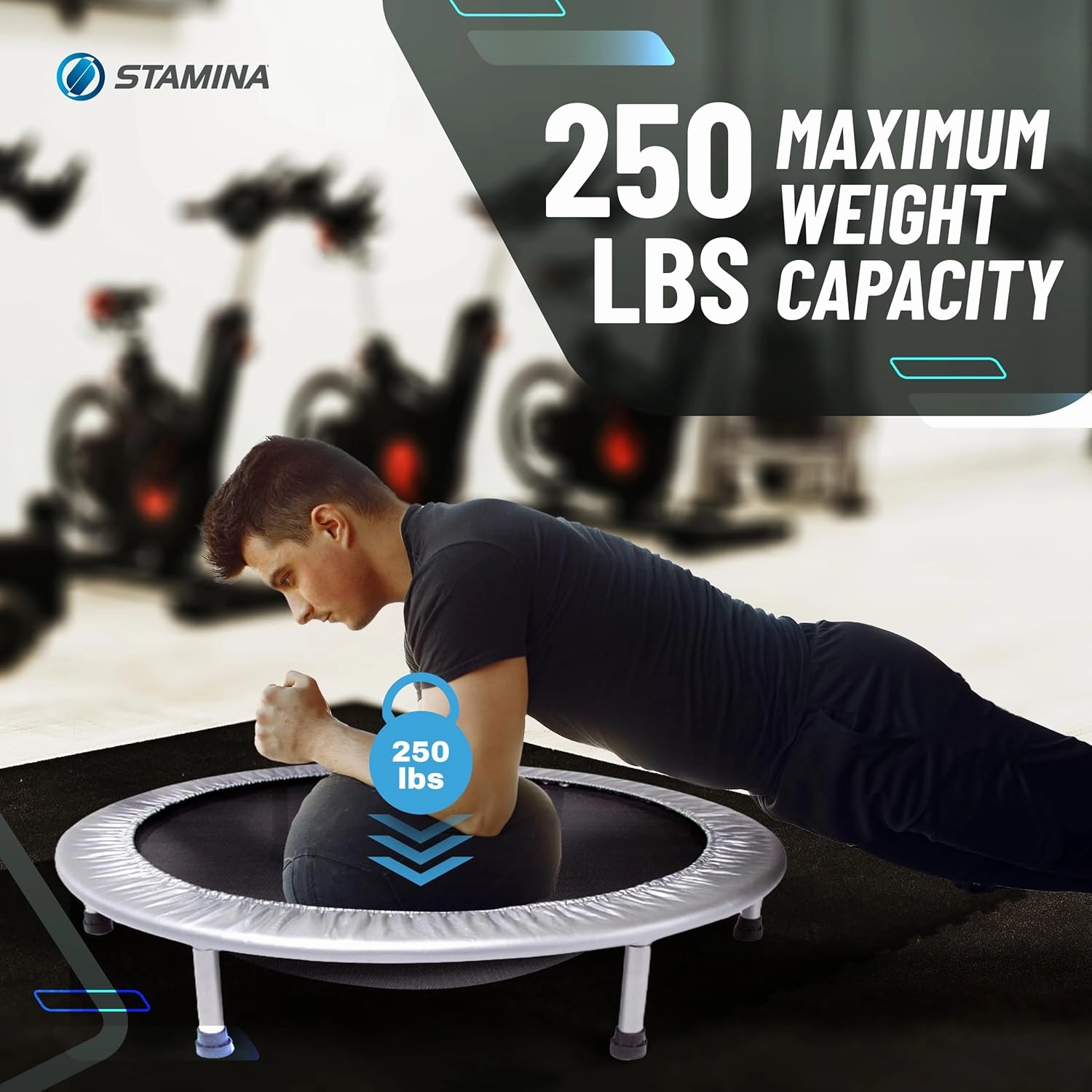 Stamina Mini Fitness Trampoline w/Smart Workout App