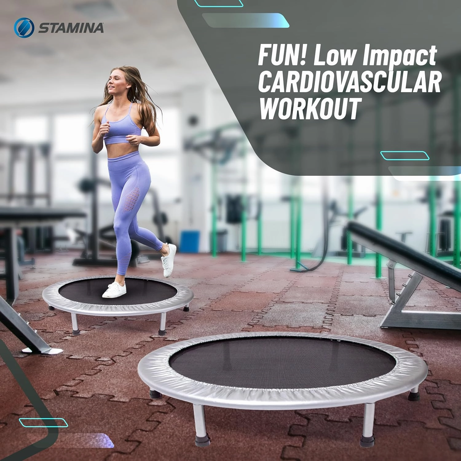 Stamina Mini Fitness Trampoline w/Smart Workout App
