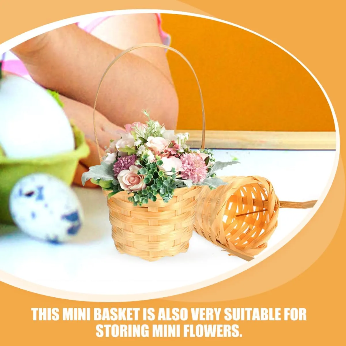 STOBAZA 30pcs Mini Woven Flower Baskets Multi-functional Dollhouse Baskets for Candy Decoration and Landscaping Compact Natural Aesthetic