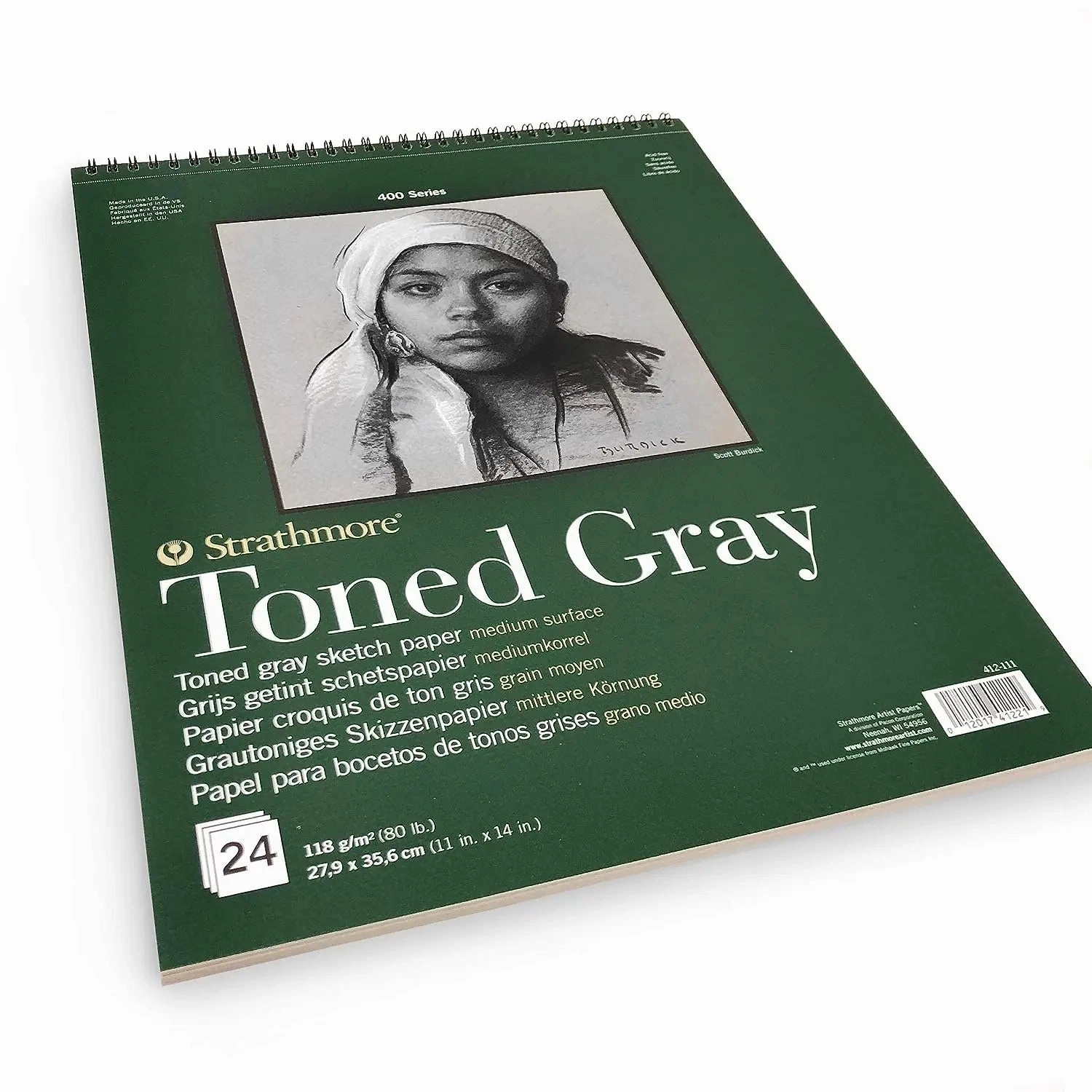 Strathmore 400 Series Toned Gray 11 x 14" - Cool Grey Smooth 118 Gsm Paper