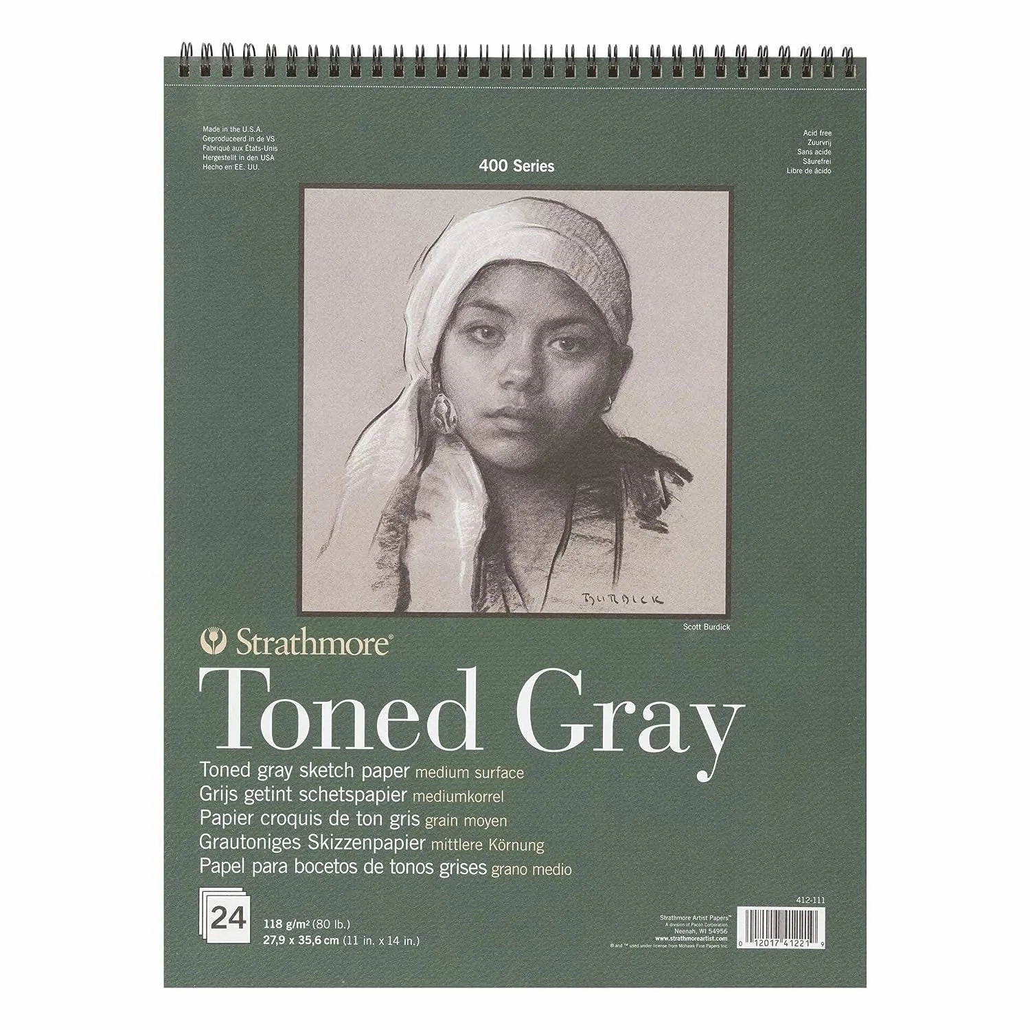 Strathmore 400 Series Toned Gray 11 x 14" - Cool Grey Smooth 118 Gsm Paper