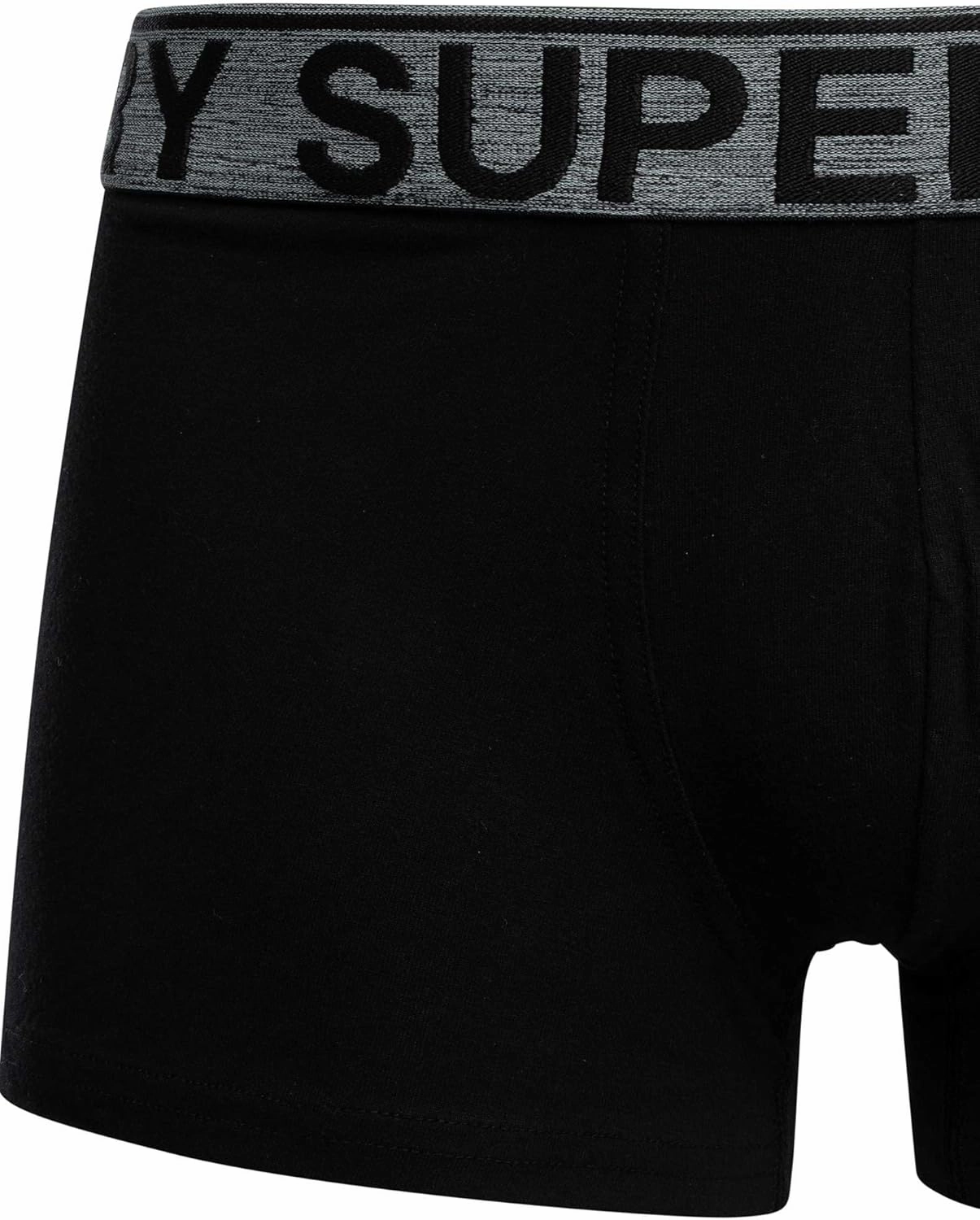 Superdry Men's 3 Pack Organic Cotton Trunks, Black/Grey