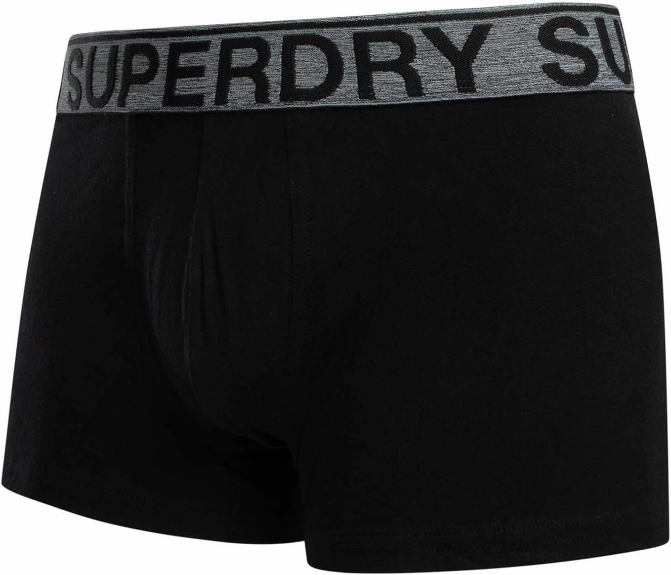 Superdry Men's 3 Pack Organic Cotton Trunks, Black/Grey