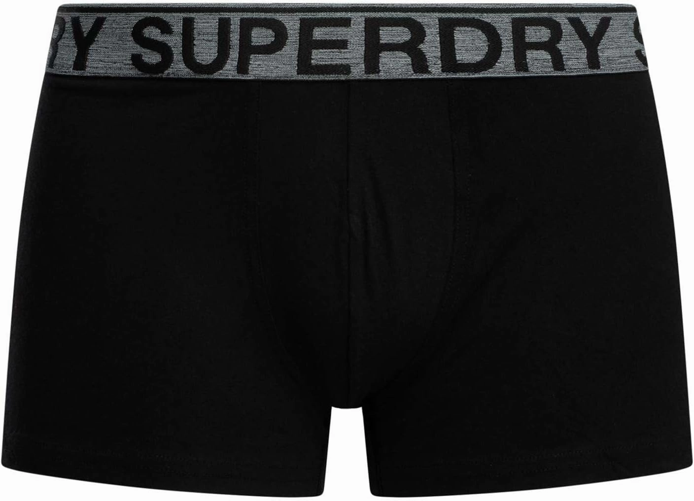 Superdry Men's 3 Pack Organic Cotton Trunks, Black/Grey