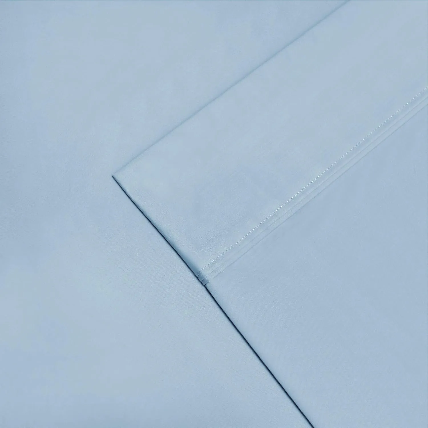 Superior Egyptian Cotton 4 Piece Sheet Set, Luxury 1200 Thread Count, Eco-Friendly, Sustainable Sheets, Ultra-Soft Basics, Solid, Deep Pocket Fitted Sheet, Flat Sheet, Pillowcases, King, Light Blue