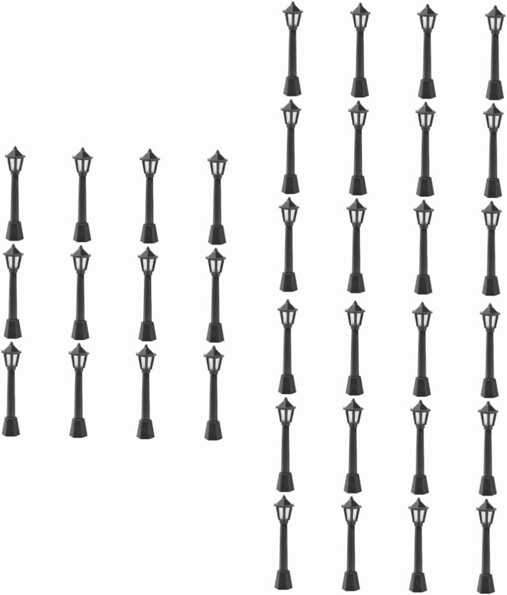 SUPVOX 3sets Light Lamp Ornament Mini Lamp Decor Plastic Material Compact Street Light Model for Miniature House 12pcs*3