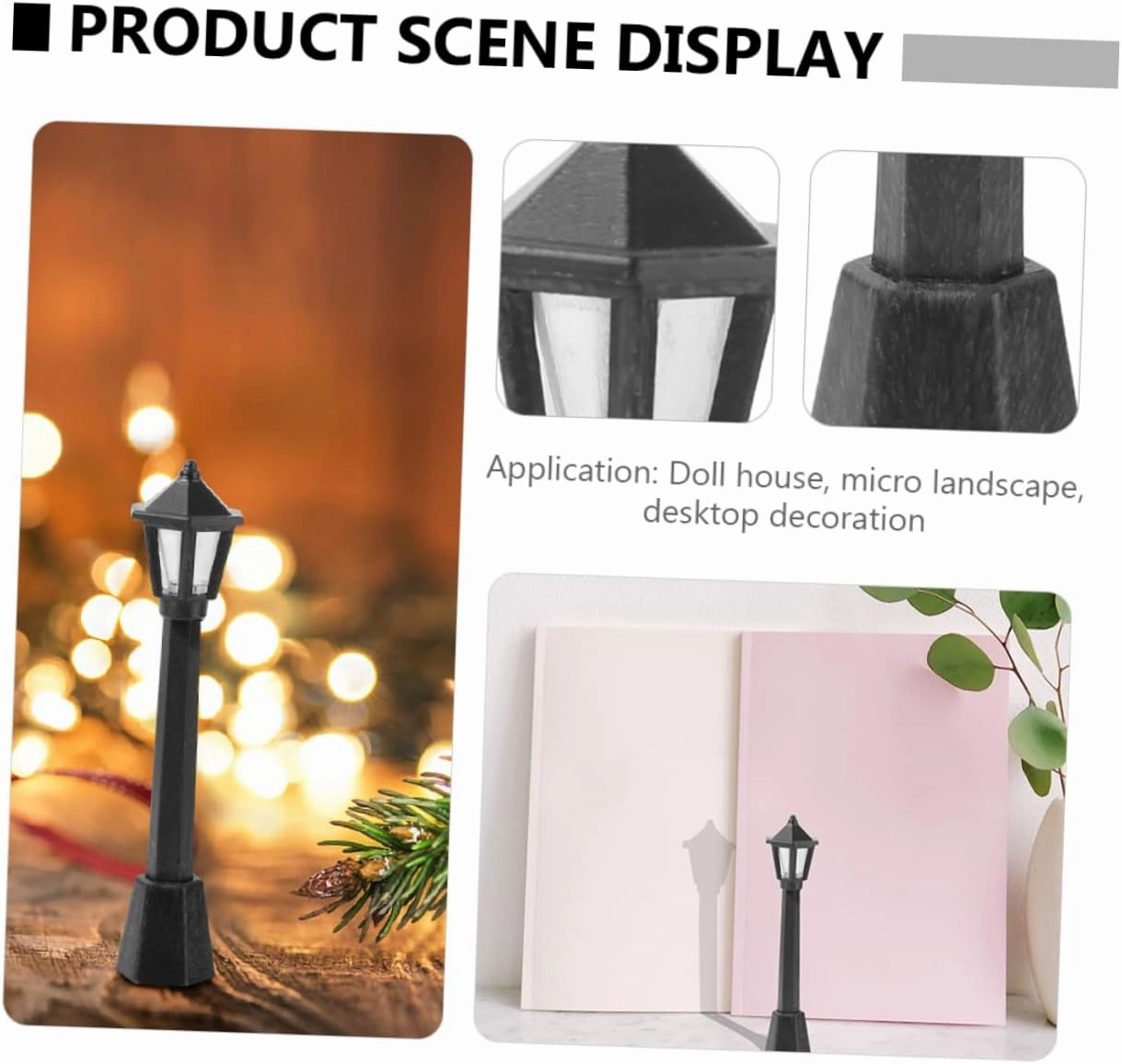 SUPVOX 3sets Light Lamp Ornament Mini Lamp Decor Plastic Material Compact Street Light Model for Miniature House 12pcs*3