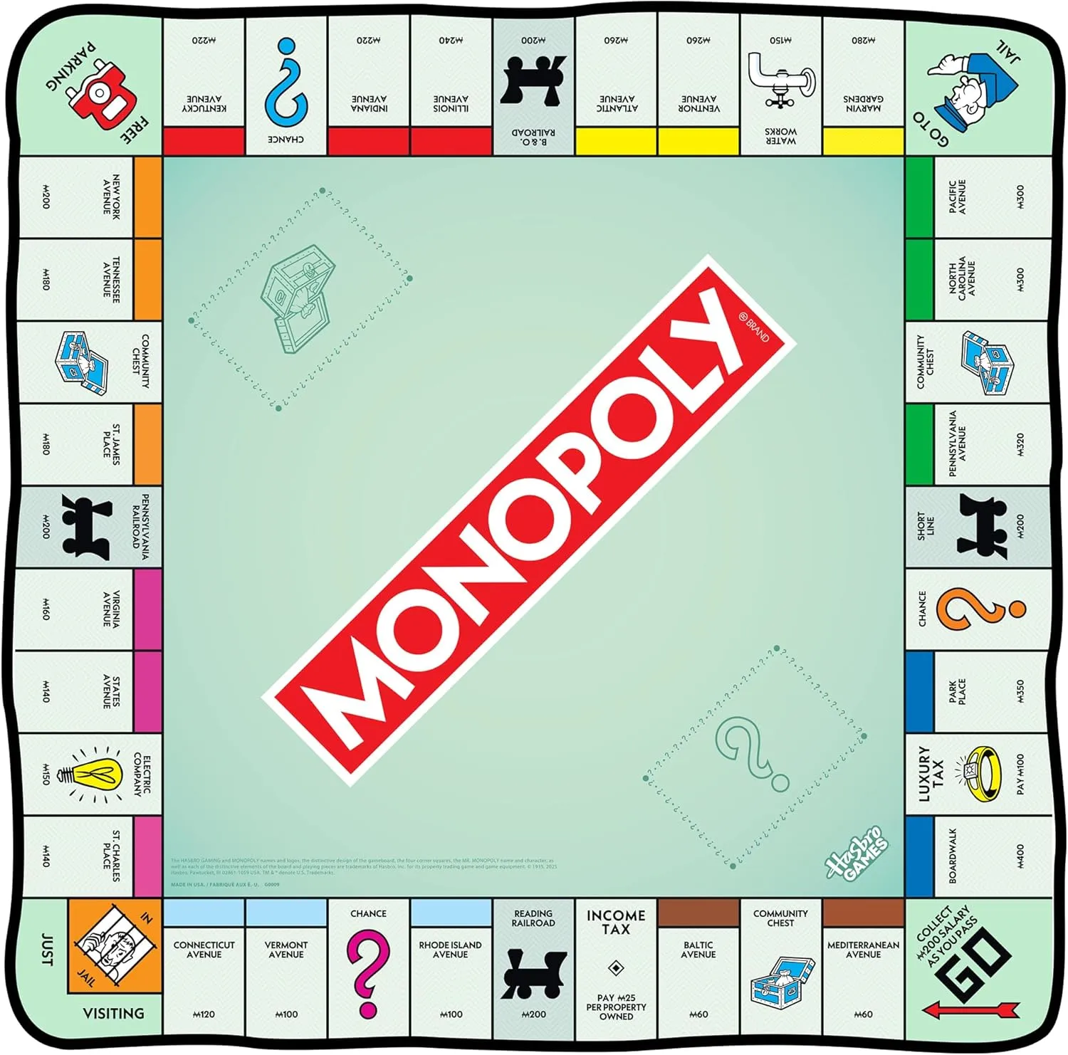 Surreal Entertainment Monopoly Blanket | Monopoly Game Board | Monopoly Throw Blanket | Oversized Monopoly Game Board | Giant Monopoly Floor Board Game | 60 X 60 Inches | Officially Licensed