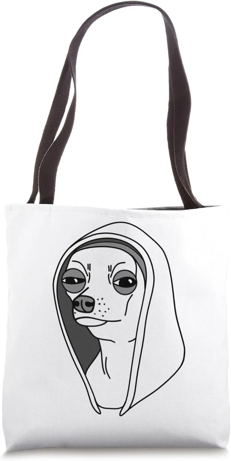 Suspicious Chihuahua Funny Dog Meme Drawing Tote Bag