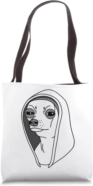 Suspicious Chihuahua Funny Dog Meme Drawing Tote Bag