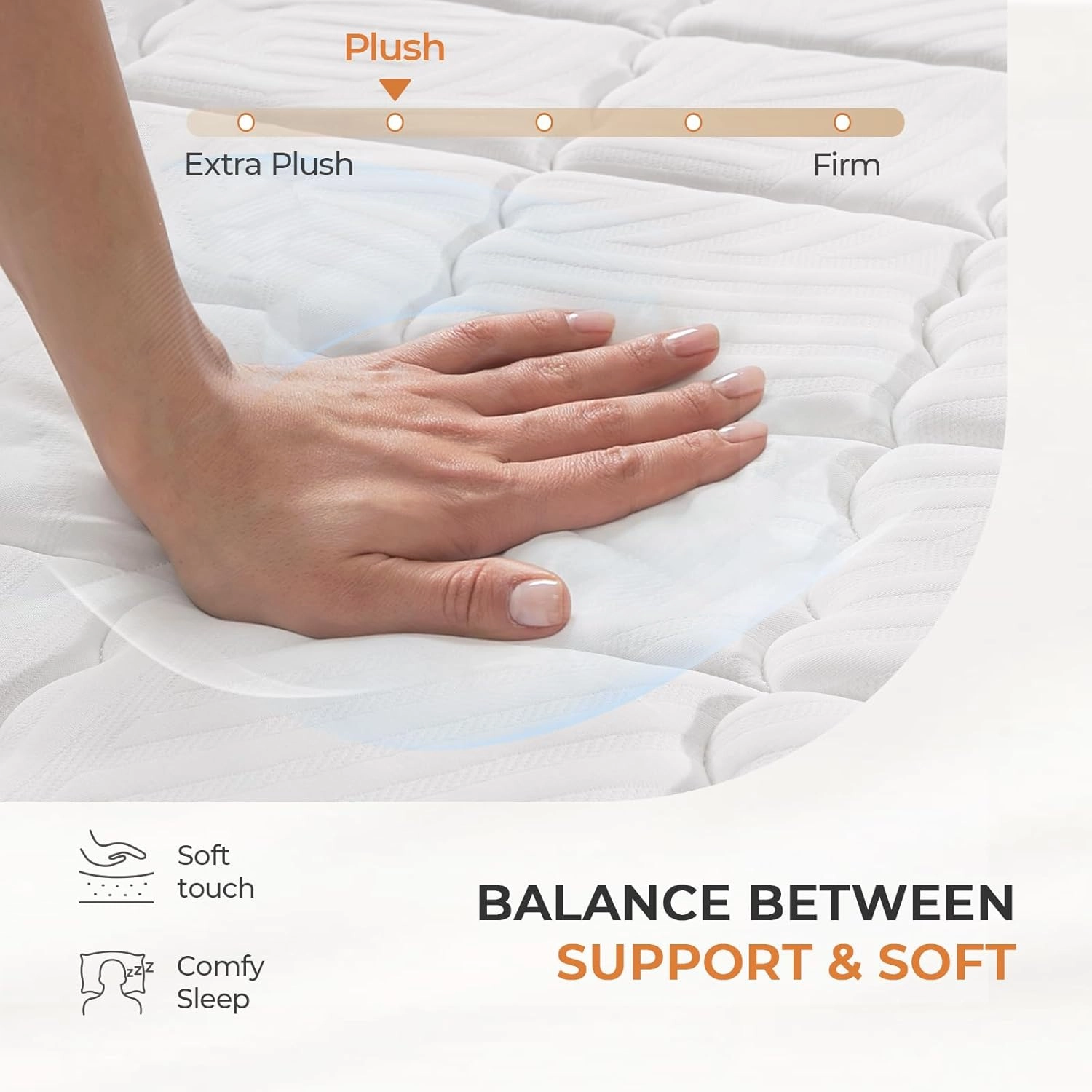 Sweetnight Queen Mattress for Plush Body Support, 10 Inch Hybrid Mattress in a Box with Comfort Foam & Pockect Springs, Queen Size Mattresses by CertiPUR-US Certified