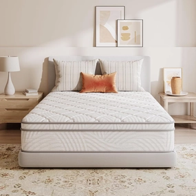 Sweetnight Queen Mattress for Plush Body Support, 10 Inch Hybrid Mattress in a Box with Comfort Foam & Pockect Springs, Queen Size Mattresses by CertiPUR-US Certified