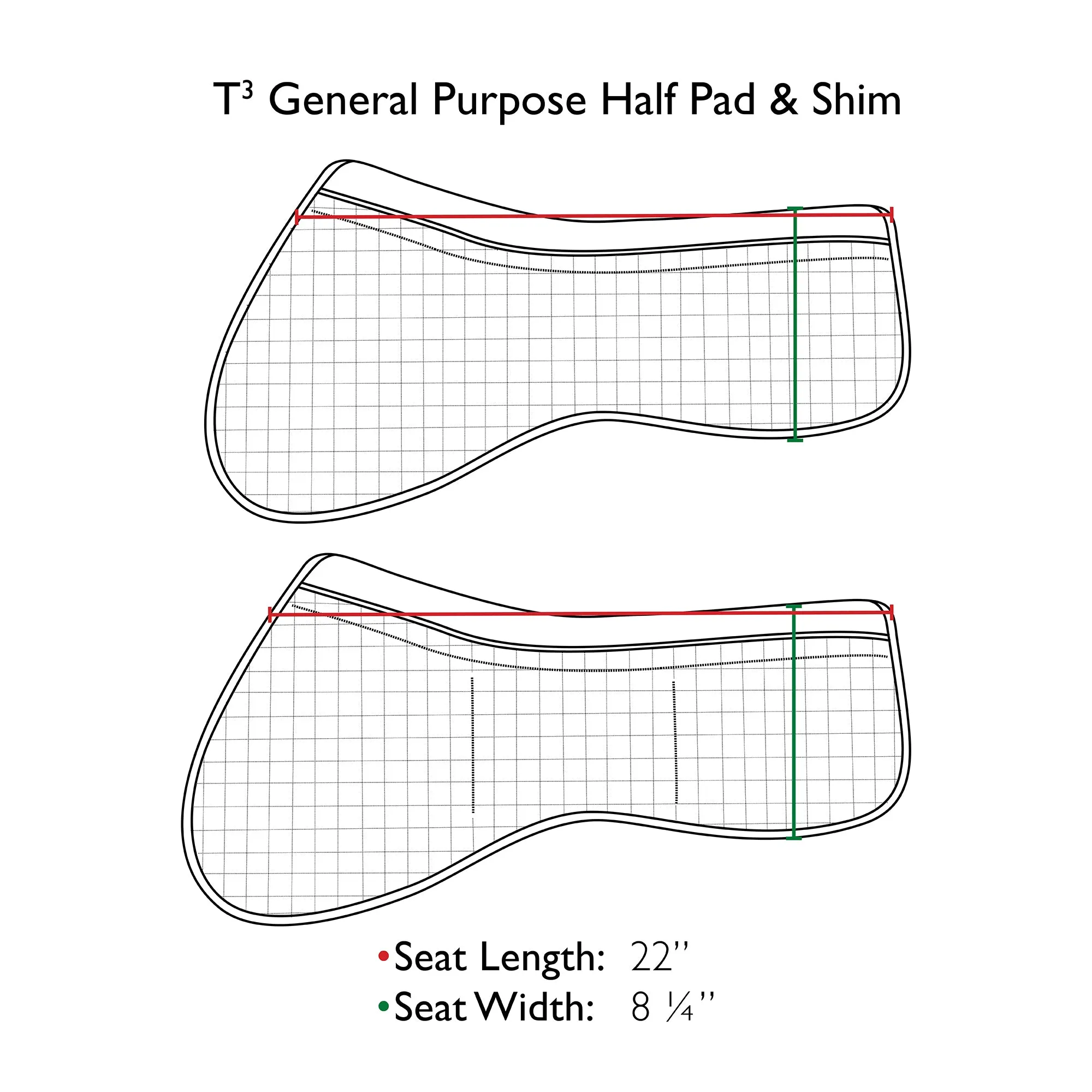 T3 Pro-Impact Close Contact Shim Half Pad-Black