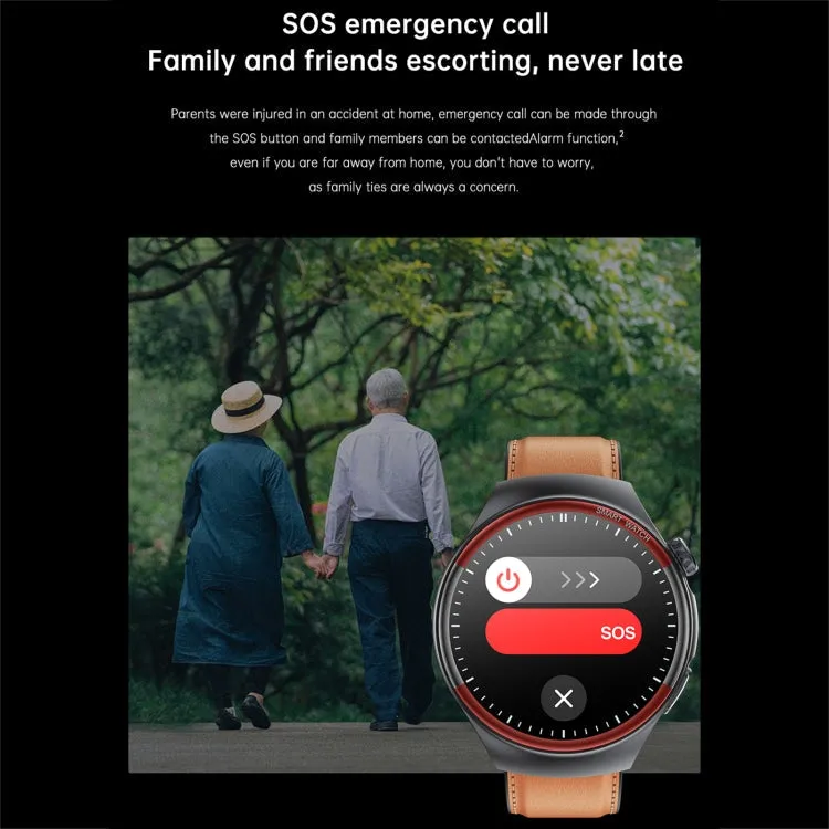 T82 1.43 inch Round Screen BT Call Smart Watch, Heart Rate / Blood Pressure / Blood Oxygen / Sleep / Blood Sugar / HRV / Metope / SOS, Strap:Stainless Steel Black