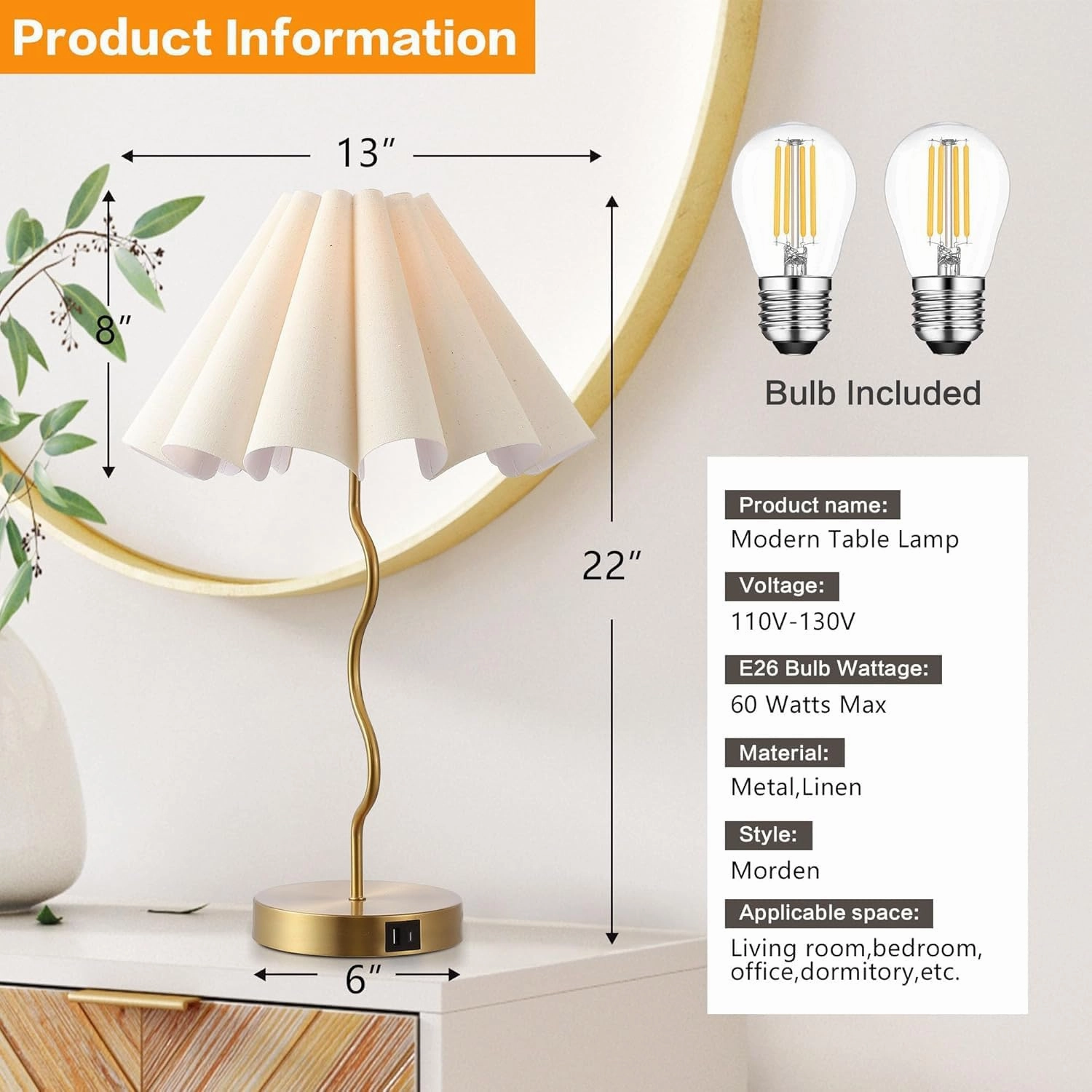 Table Lamps for Bedroom Living Room Gold Lamps Set of 2 Modern Touch Dimmable Lamp for End Table Bedside Night Stand Gold Lamp