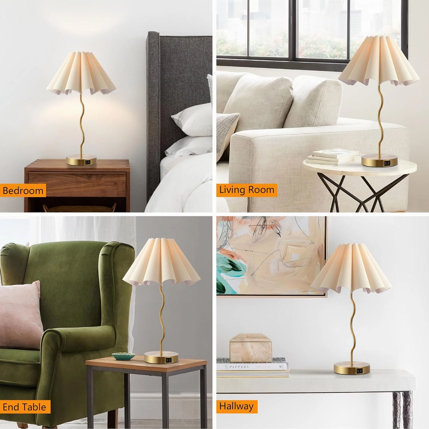 Table Lamps for Bedroom Living Room Gold Lamps Set of 2 Modern Touch Dimmable Lamp for End Table Bedside Night Stand Gold Lamp