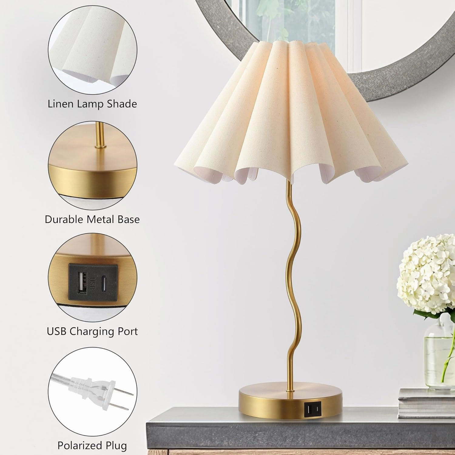 Table Lamps for Bedroom Living Room Gold Lamps Set of 2 Modern Touch Dimmable Lamp for End Table Bedside Night Stand Gold Lamp