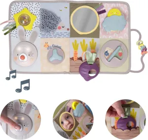 Taf Toys Newborns & Toddlers Busy Board with Music & Lights 13 Montessori Activities Baby Safe Mirror, 3D Activities, Textures & a Baby Teether Develops Motor Skills, Senses & Eye Hand Coordination