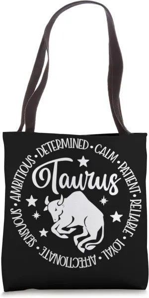 Taurus Ambitious Determined Calm Patient Zodiac Star Sign Tote Bag