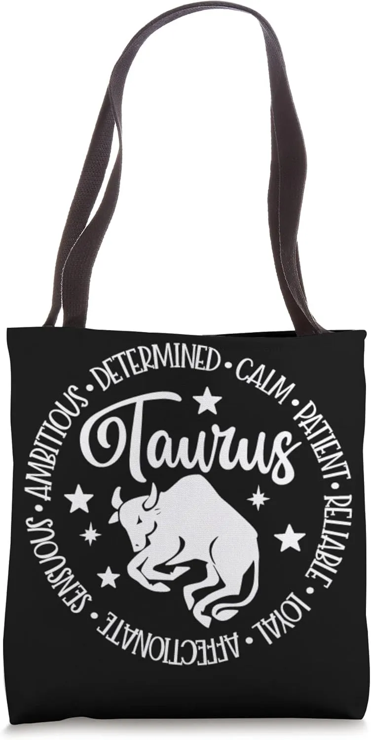Taurus Ambitious Determined Calm Patient Zodiac Star Sign Tote Bag