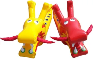 Team Building Games 2 PCS Teamwork Sports Toy Inflatable Dragon Boat, Adult Teen Lawn Game Plastic Dragon Boat Toy with Inflatable Pump(14 seats/L-8M)