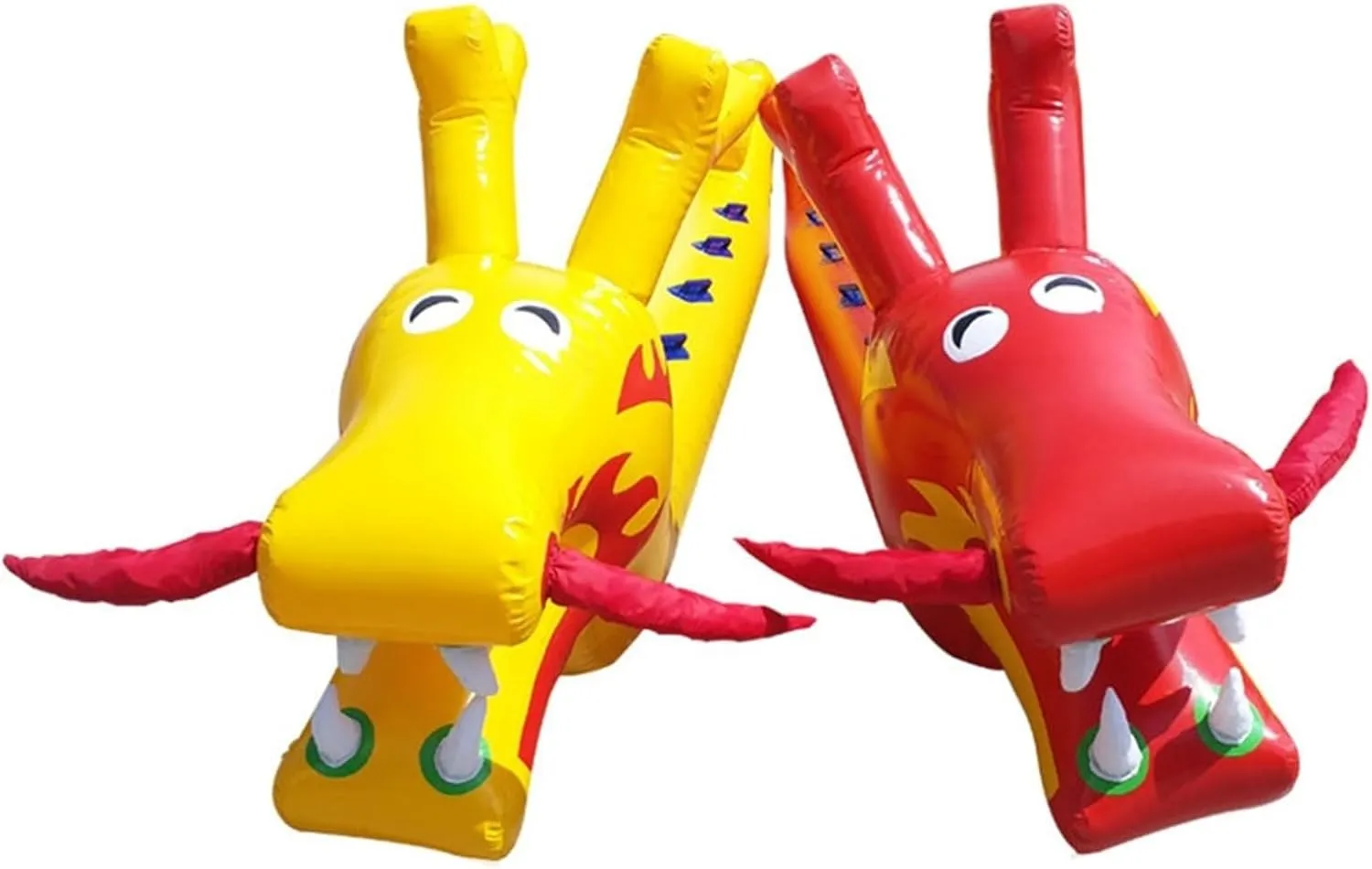 Team Building Games 2 PCS Teamwork Sports Toy Inflatable Dragon Boat, Adult Teen Lawn Game Plastic Dragon Boat Toy with Inflatable Pump(14 seats/L-8M)