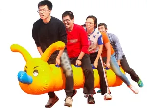 Team Building Games 2 Pcs Yellow Outdoor Carnival Inflatable Toys for School Club Team Building Team Cooperation Game Equipment, Red(12 seats/L-6M)
