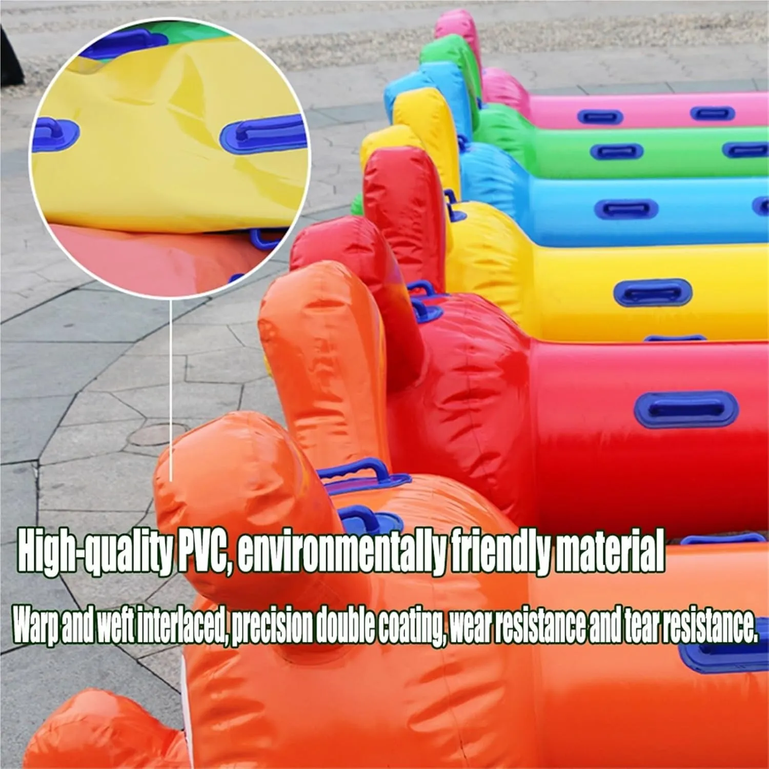 Team Building Games 2 Pcs Yellow Outdoor Carnival Inflatable Toys for School Club Team Building Team Cooperation Game Equipment, Red(12 seats/L-6M)