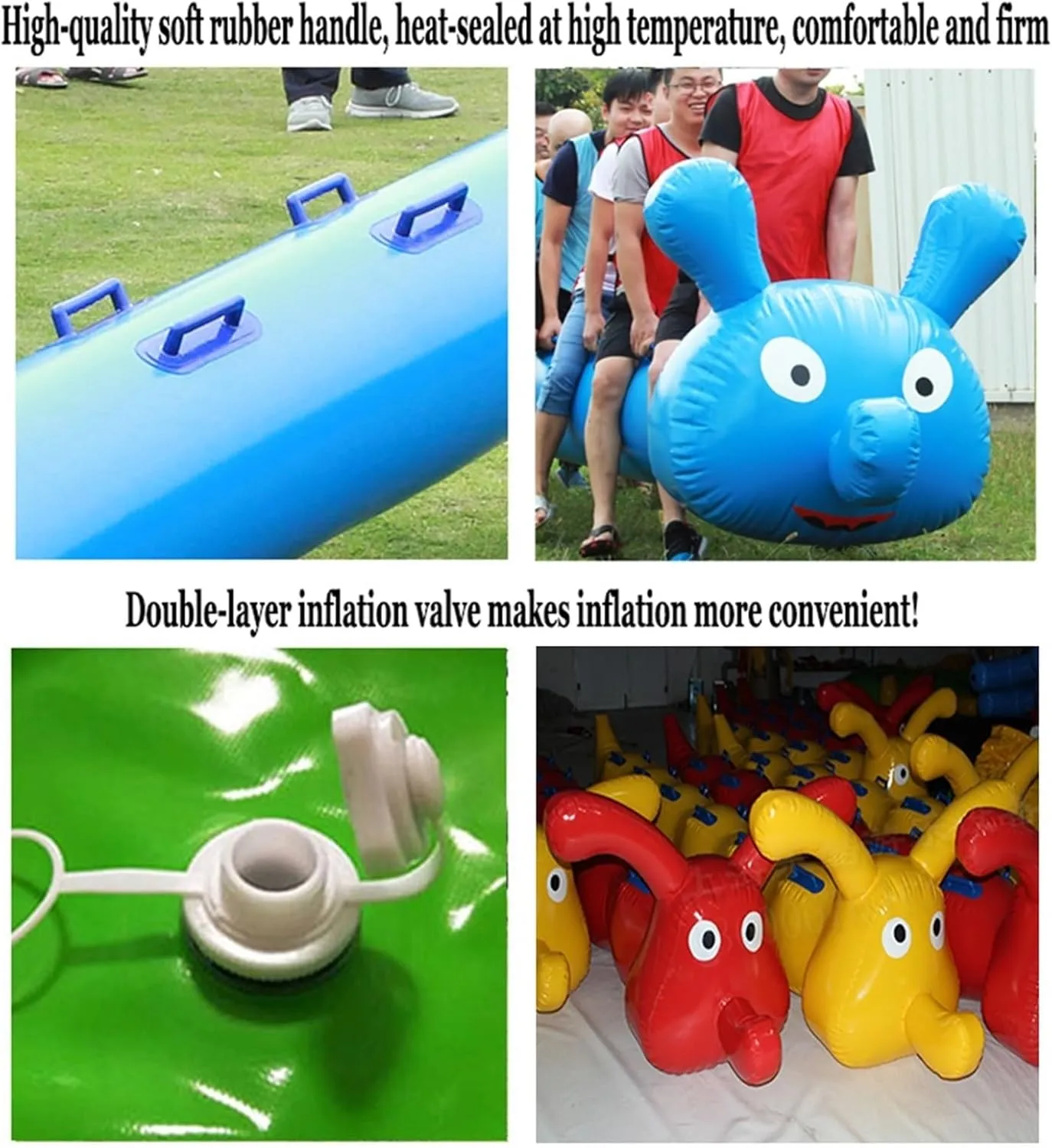 Team Building Games 2 Pcs Yellow Outdoor Carnival Inflatable Toys for School Club Team Building Team Cooperation Game Equipment, Red(12 seats/L-6M)