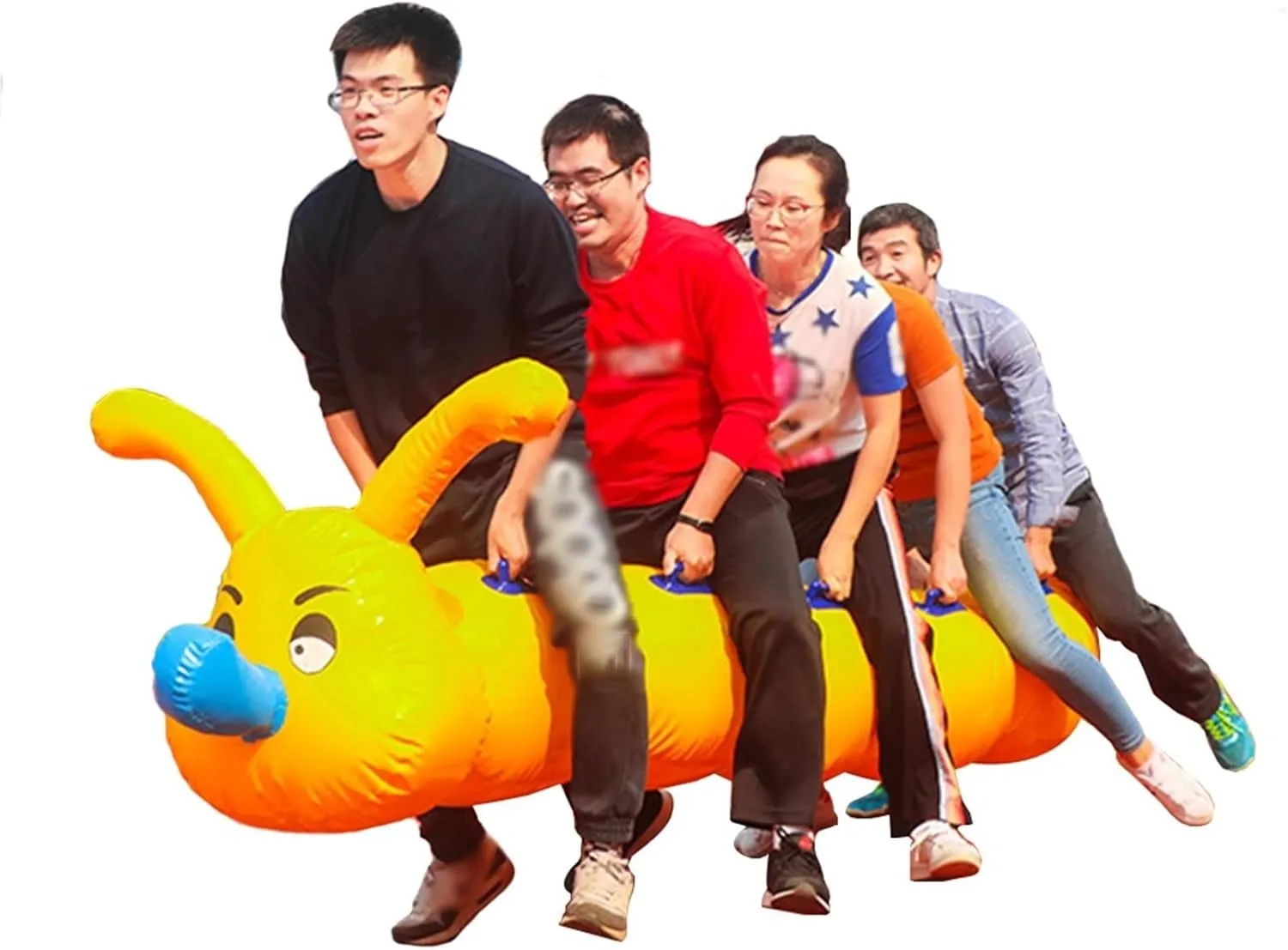 Team Building Games 2 Pcs Yellow Outdoor Carnival Inflatable Toys for School Club Team Building Team Cooperation Game Equipment, Red(12 seats/L-6M)