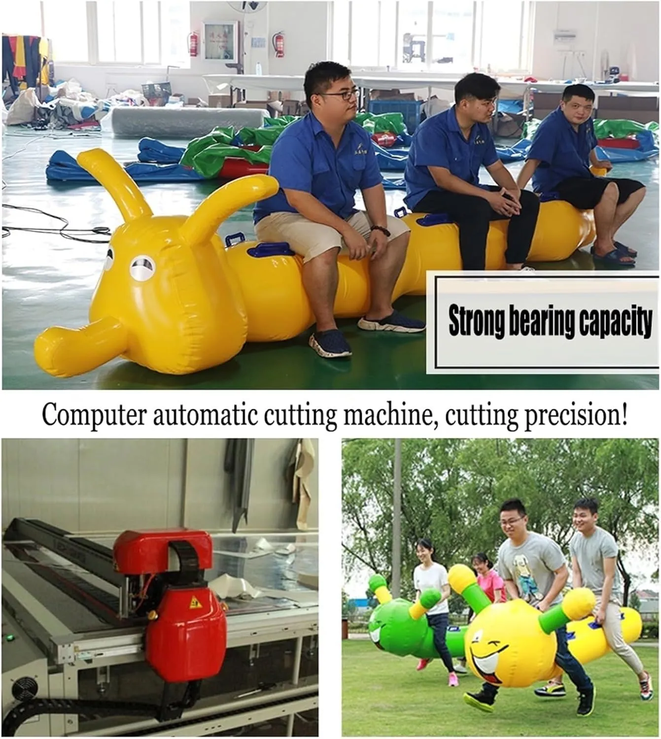 Team Building Games 2 Pcs Yellow Outdoor Carnival Inflatable Toys for School Club Team Building Team Cooperation Game Equipment, Red(12 seats/L-6M)
