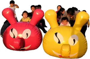 Team Building Games 2PCS Outdoor Carnival Inflatable Toys, Games Funny Games Venues Games Multiplayer Riding Toys, Durability and Wear-Resistant(9 Seats/L-5.5M)