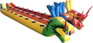 Team Building Games 3 PCS Teamwork Sports Toy Inflatable Dragon Boat with Inflatable Pump, Sturdy and Wear-Resistant Fun Sports Venue, Game Inflatable Toys(7 Seats/L-4.5M)