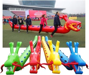 Team Building Games 4 PCS Field Day Outdoor Team Gaming Play, Adult Inflatable Caterpillar Toys for Cooperative Team Competition Sports Games, with Inflation Pump(15 Seats/L-8.5M)