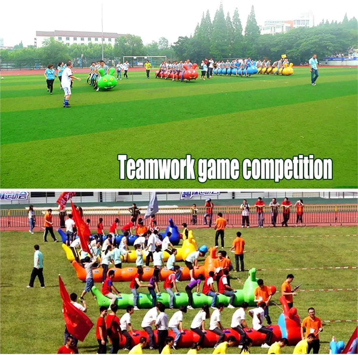 Team Building Games Field Day Outdoor Team Gaming Play, Inflatable Toys for Indoor and Outdoor Sports Games, Cooperative Team Game, Relay Game Equipment, 3 PCS(7 Seats/L-4.5M)