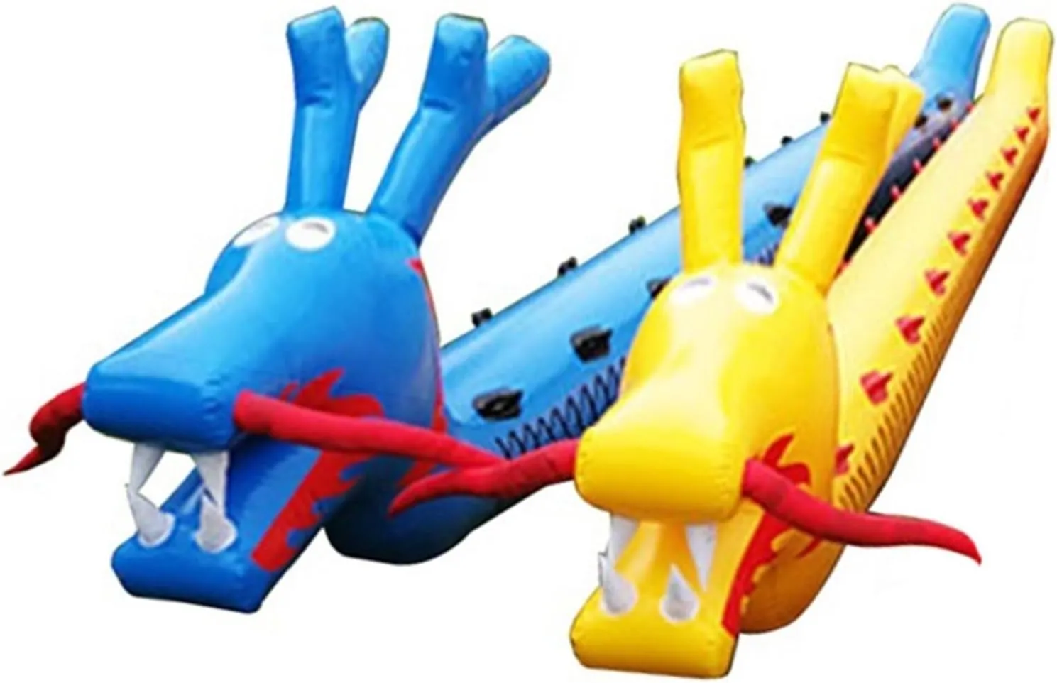 Team Building Games Field Day Teamwork Games Inflatable Toys, Adult Teen Lawn Game Plastic Dragon Boat Toys, with Inflation Pump, 2 PCS(13 Seats/L-7.5M)