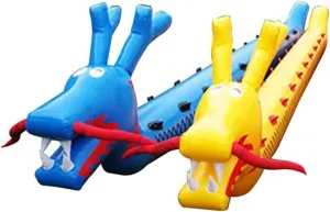 Team Building Games Field Day Teamwork Games Inflatable Toys, Adult Teen Lawn Game Plastic Dragon Boat Toys, with Inflation Pump, 2 PCS(13 Seats/L-7.5M)