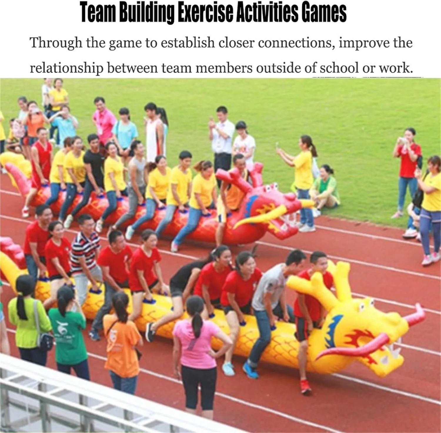 Team Building Games Field Day Teamwork Games Inflatable Toys, Indoor and Outdoor Group Cooperation Funny Games Sports Toys, 2 PCS(10 seats/L-6M)