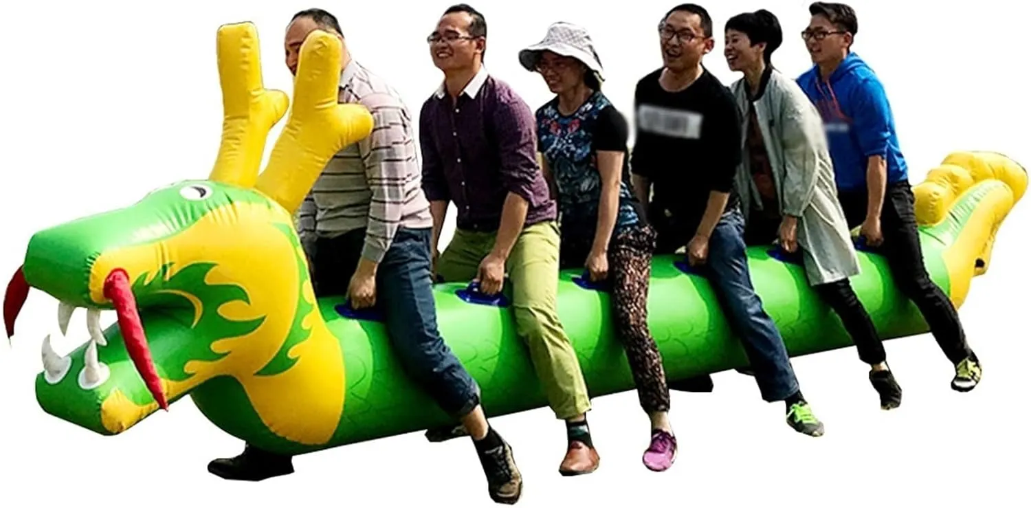 Team Building Games Field Day Teamwork Games Inflatable Toys, Outdoor Carnival Funny Games Dragon Boat Racing, Sturdy and Wear-Resistant(14 seats/L-8M)