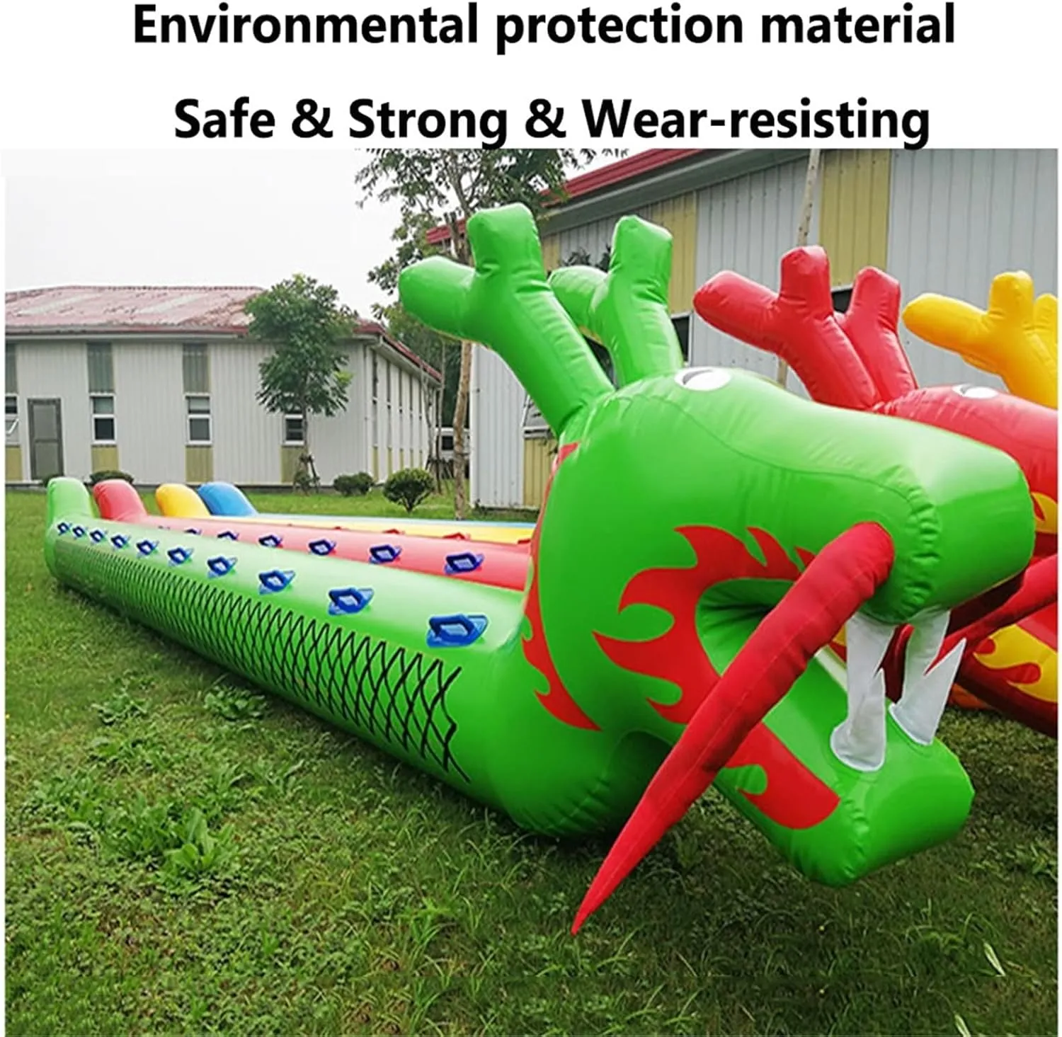 Team Building Games Teamwork Sports Toy Inflatable Dragon Boat, School Clubs Large Inflatable Equipment for Outdoor Activities and Lawn Games, 3 PCS(6 seats/L-4M)