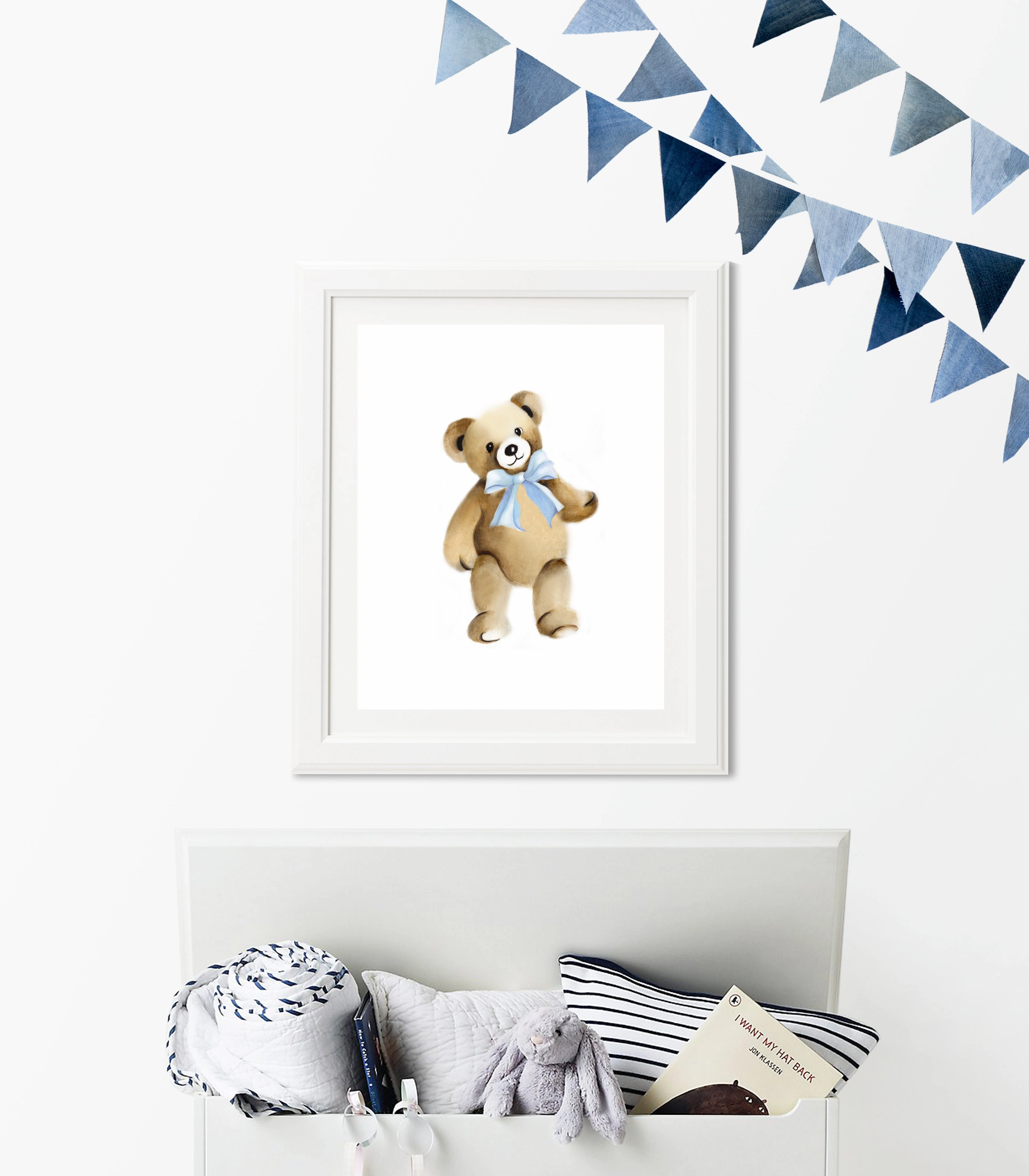 Teddy Bear with Bow Nursery Print
