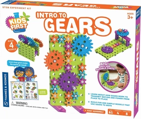 Thames & Kosmos Kids First: Intro to Gears STEM Experiment Kit for Ages 3  | Build 4 Models, Learn About Gears, Power & Motion | Intro to Mechanical Engineering for Young Learners | Durable Parts
