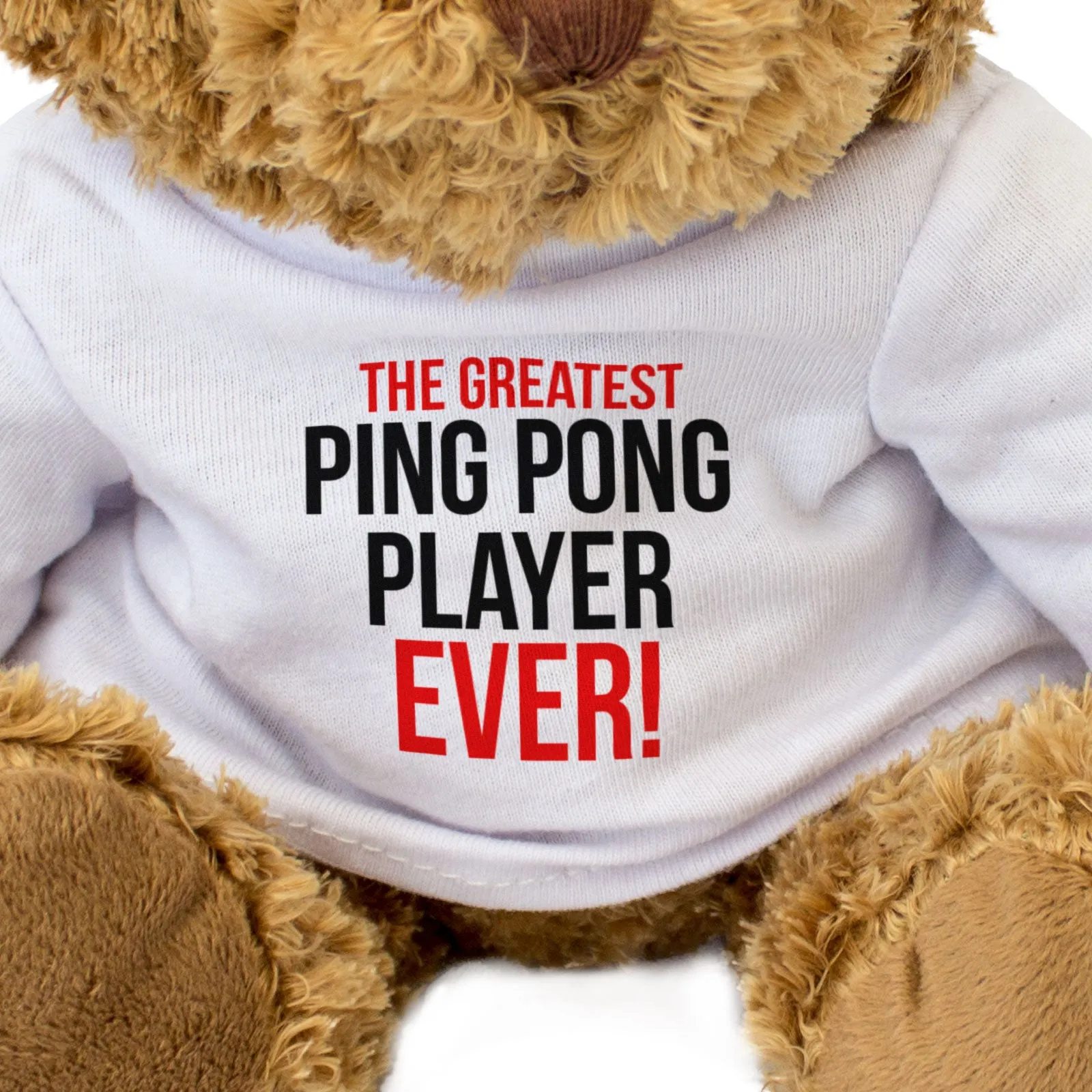 THE GREATEST PING PONG PLAYER EVER - Teddy Bear - Cute Cuddly - Gift Present