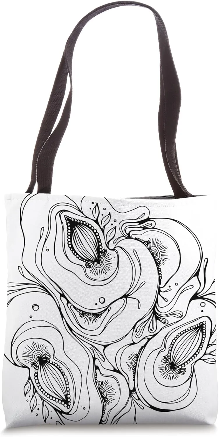 The Psychedelic Unfolding Original Drawing Psychedelic Art Tote Bag