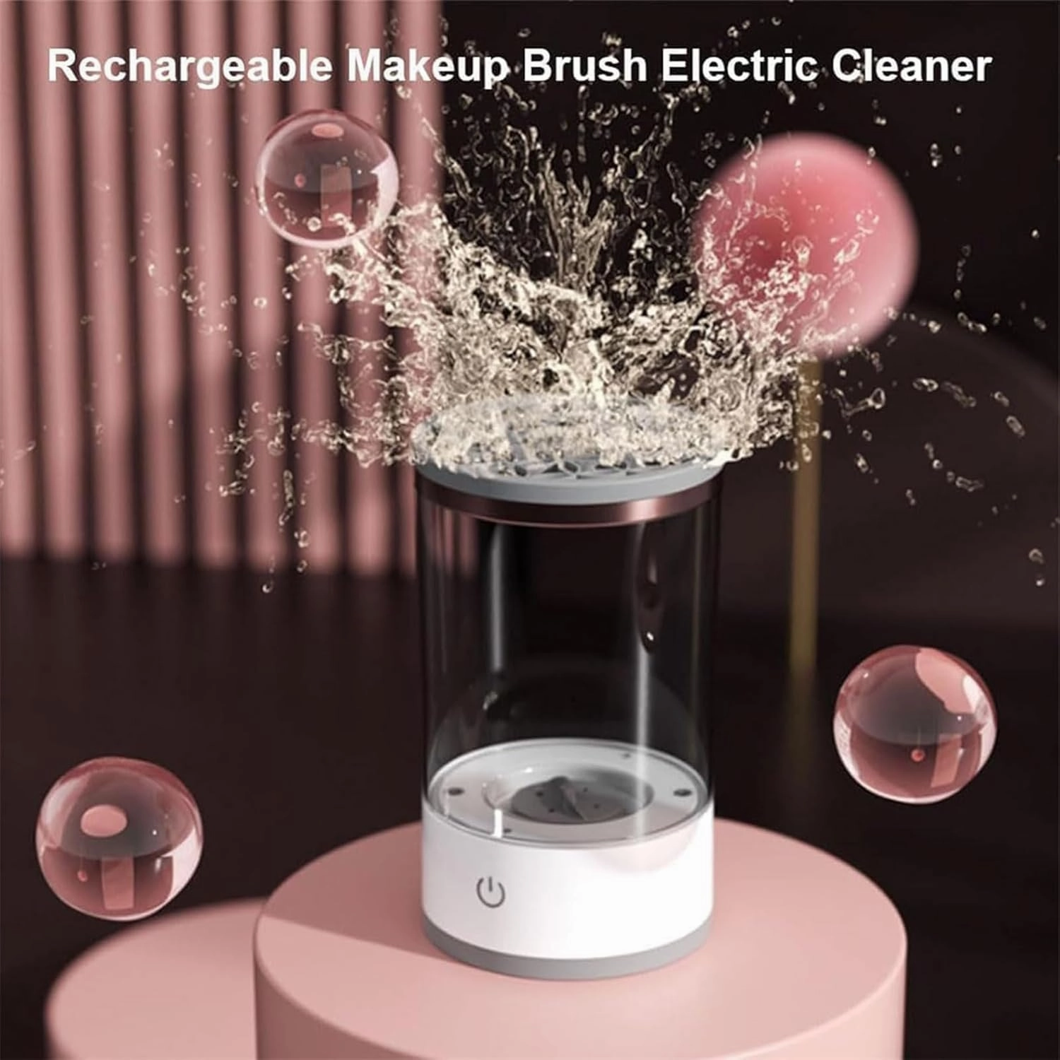 The Cozy Luna, Cozy Luna, The Cozy Luna Brush Cleaner, Cosmetic Brush Cleaner, Waterproof Automatic Makeup Brush Cleaner for Makeup Brush Set (Charging,White)