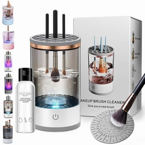 The Cozy Luna, Cozy Luna, The Cozy Luna Brush Cleaner, Cosmetic Brush Cleaner, Waterproof Automatic Makeup Brush Cleaner for Makeup Brush Set (Charging,White)