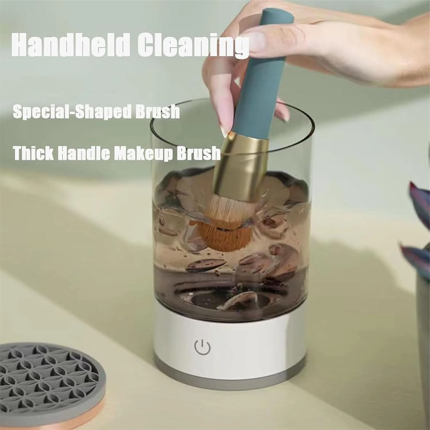 The Cozy Luna, Cozy Luna, The Cozy Luna Brush Cleaner, Cosmetic Brush Cleaner, Waterproof Automatic Makeup Brush Cleaner for Makeup Brush Set (Charging,White)