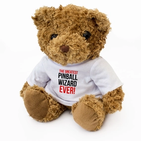 THE GREATEST PINBALL WIZARD EVER - Teddy Bear - Cute Cuddly - Gift Present