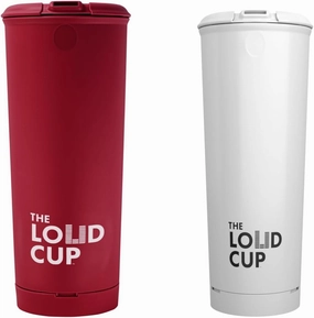 The LoudCup 20 oz Tumbler 2 Pack   Integrated Stadium Horn (Cardinal Maroon & Eagle White) - Reusable Water Bottle for Sports Fans - Worlds Loudest Cup for Noisy Fans on Game Day & Tailgating